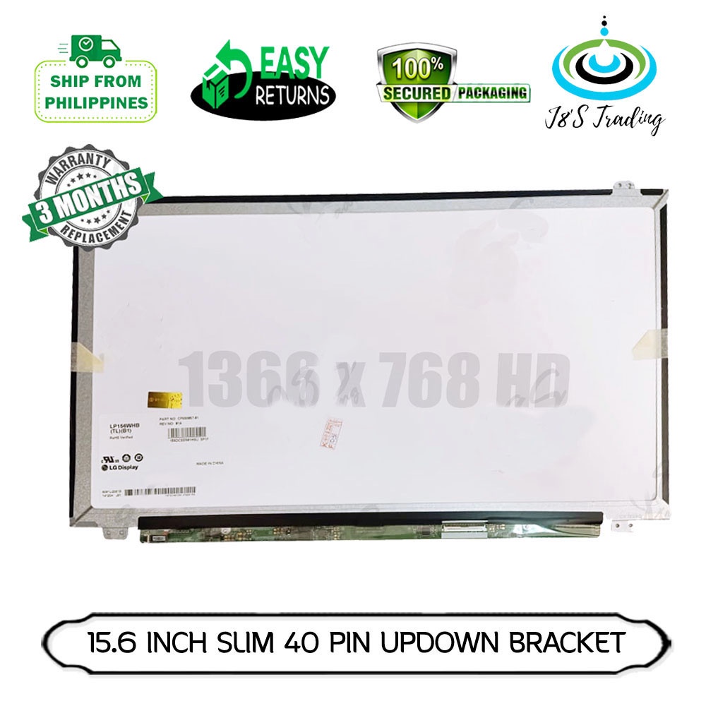 Slim Type 40 Pin Led Lcd Laptop Screen For Replacement Monitor Panel 15 ...