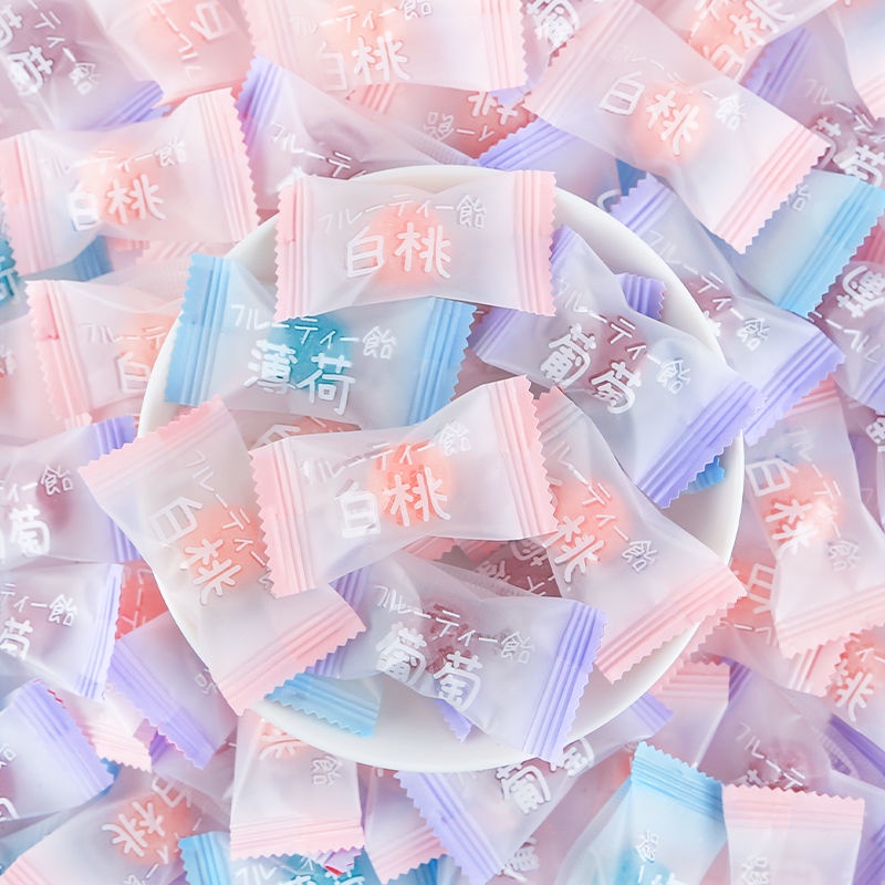 Net Red SeriesのWhite Peach Fruit Juice Hard Candy Goodlooking Girl's Heart Snack Wedding Candy