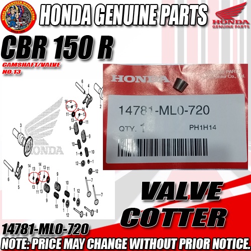 CBR 150R VALVE COTTER (HPI) (GENUINE: 14781-ML0-720) | Shopee Philippines