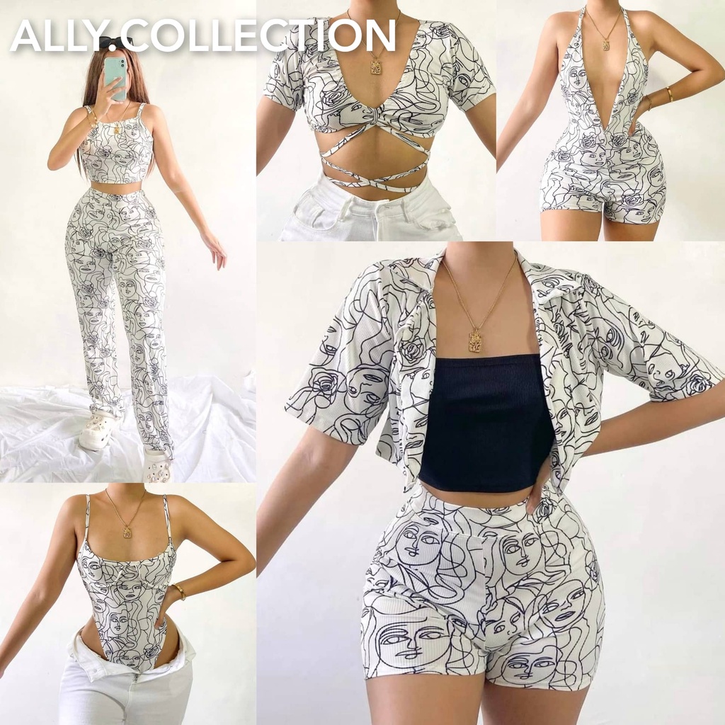 HEM FIGURE New Trendy Fashion Crop Top Terno/Set for Women Ally