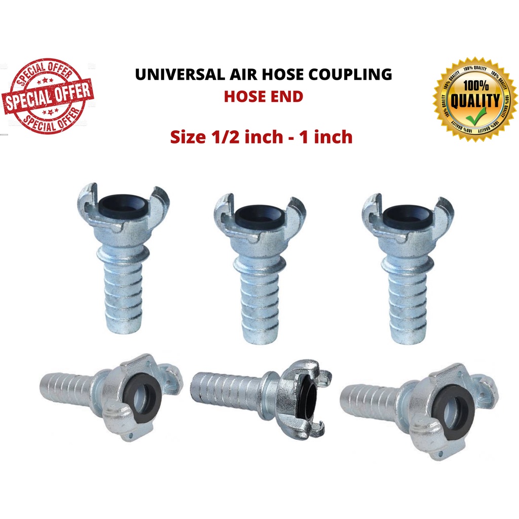 Universal Air Hose Coupling Hose End ( 1/2 Inch To 1 Inch Size
