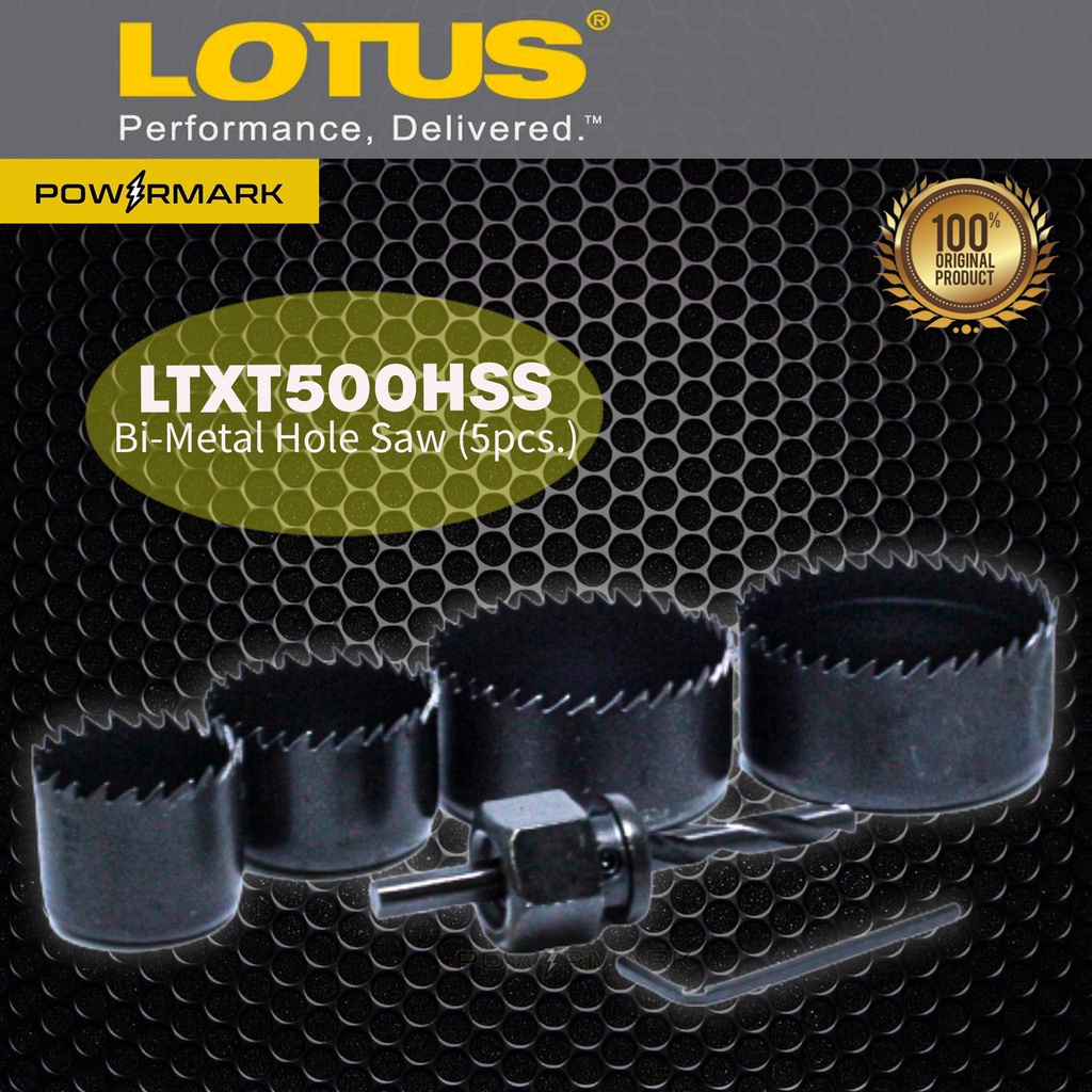 LOTUS LTXT500HSS Bi-Metal Hole Saw (5pcs.) [POWERMARK | LAC] | Shopee ...