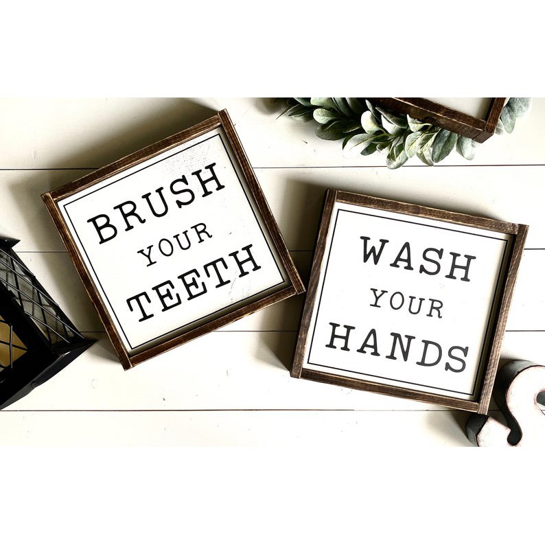 Farm Sign | Farm bathroom sign | Brushing teeth | Hand washing ...