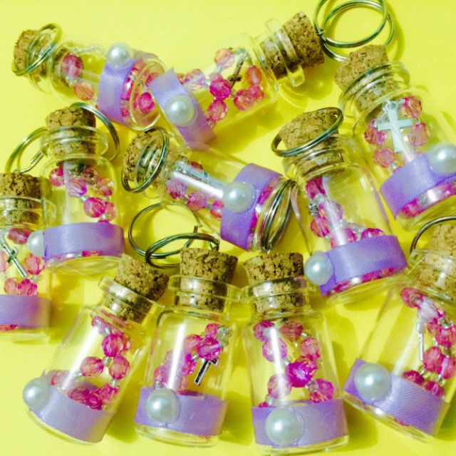 40 pcs Mini Rosary in Glass Bottle Souvenir Shopee Philippines