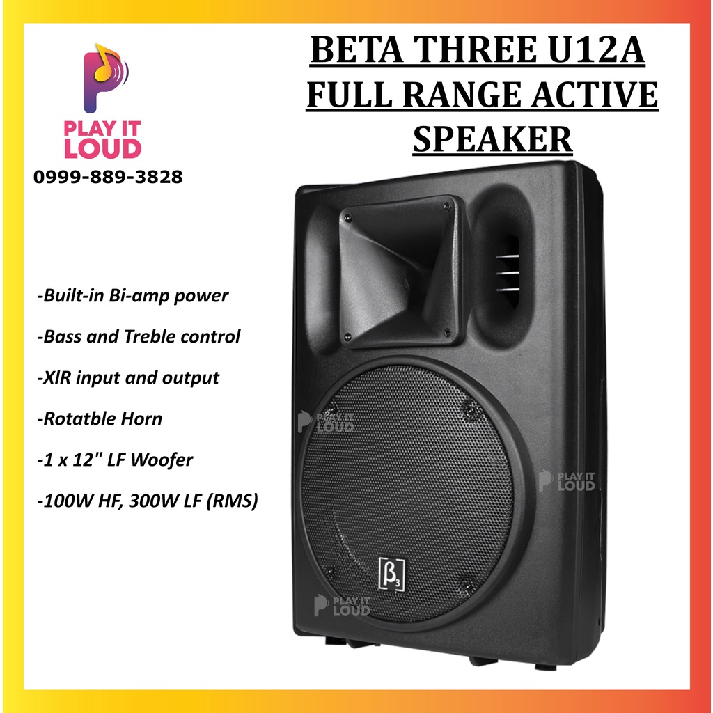 BETA THREE B3 U12A TwoWay 12" Full Range Active Speaker Shopee