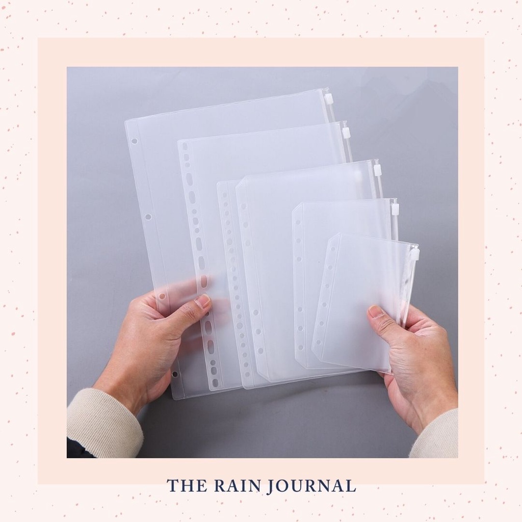 Clear Ziplock Pocket Organizer for Ring Binders A5 / A6 / A7 Poucb