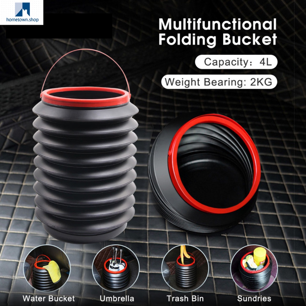 Foldable Car Trash Can Telescopic Bucket Folding Car Storage Bucket Bin ...
