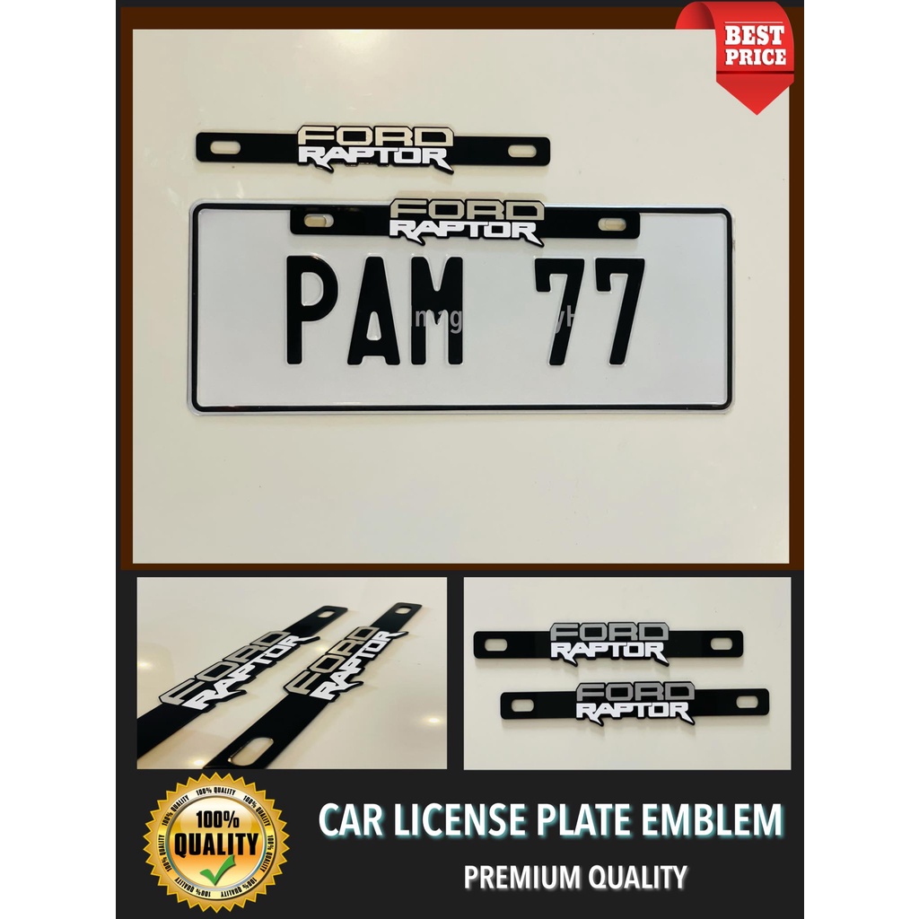 FORD RAPTOR 1 Set License Plate Emblem White Gray Auto Car Accessories ...