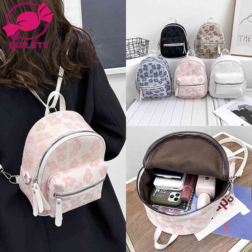 Retro Fashion Flower Backpacks Nylon Female Girl Small School Bags Rucksack Shopee Philippines