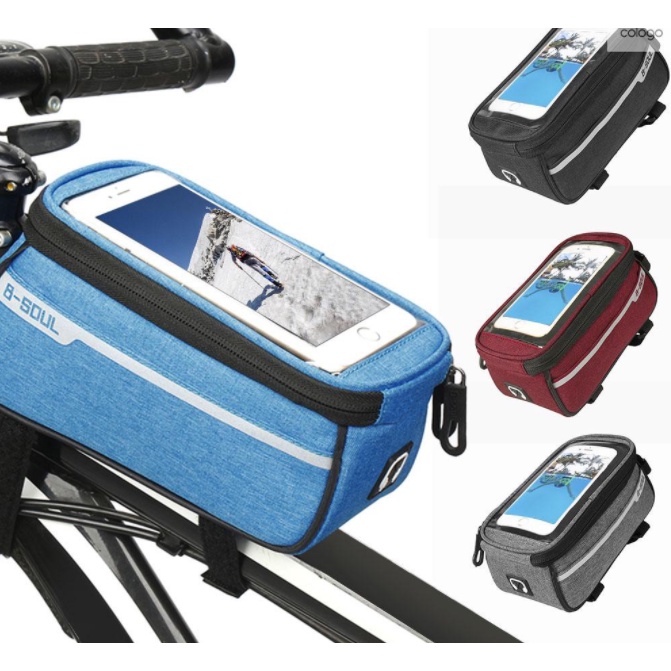 MAS Cycling MTB Bicycle Top Tube Phone Bag for 6 Screen Size Bike Front