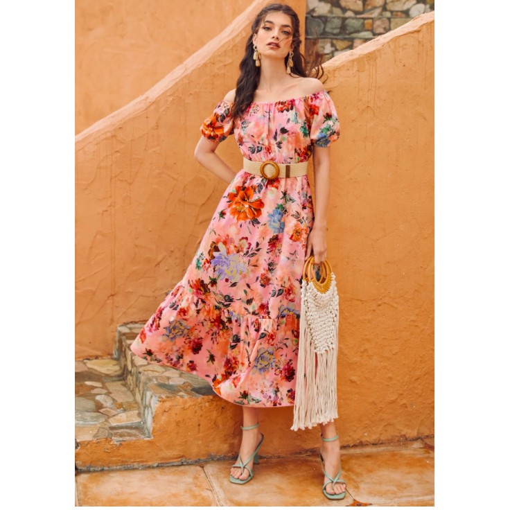 Shein long hot sale floral dress