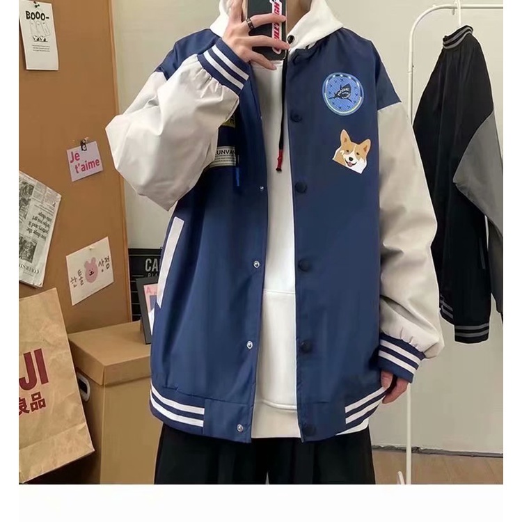 Fashion Korean Casual Loose Winter Jeket Bomber Basketball Baseball Varsity  Jacket Men Jaket Man Lelaki, Women's Fashion, Coats, Jackets and Outerwear  on Carousell