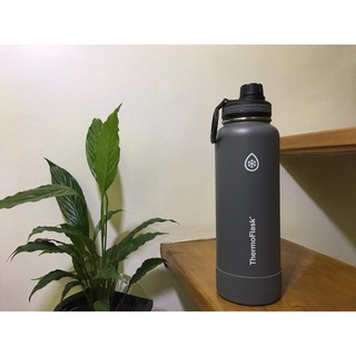 ThermoFlask Vacuum Insulated Stainless Steel Water Bottle 40oz / 1.2L Light  Grey