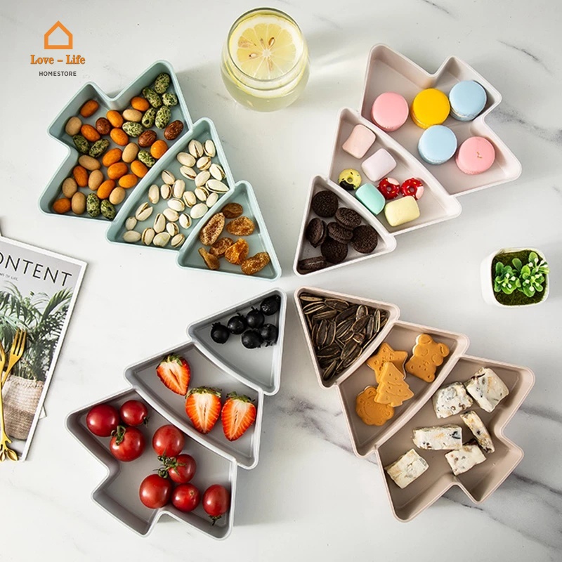 Light Weight Christmas Tree Shape Plastic Dishes / Party Candy Dry