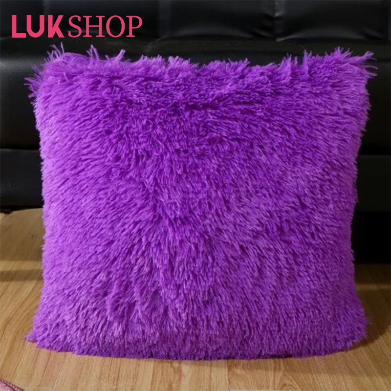 LUK Feather Fluffy Throw Pillow Case Fluffy Cushion Cover (1 piece