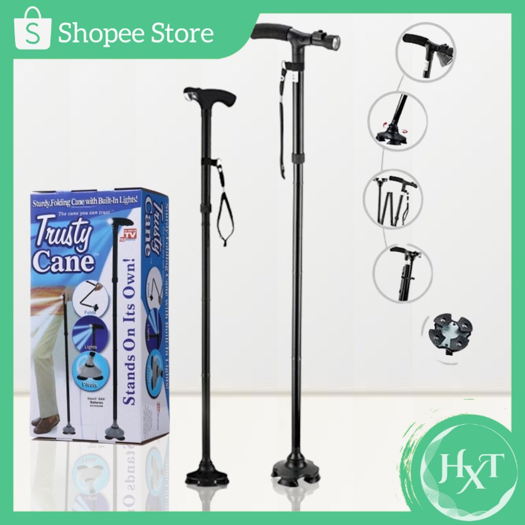 AKT Trusty Cane Support Magic Foldable Trusty Cane with Light