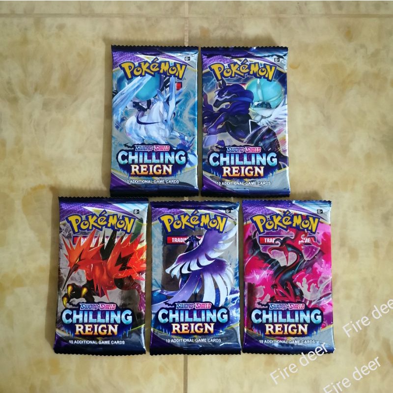1 set(5 packs)Pokemon TCG Sword & Shield Chilling Reign Booster Pack |  Shopee Philippines