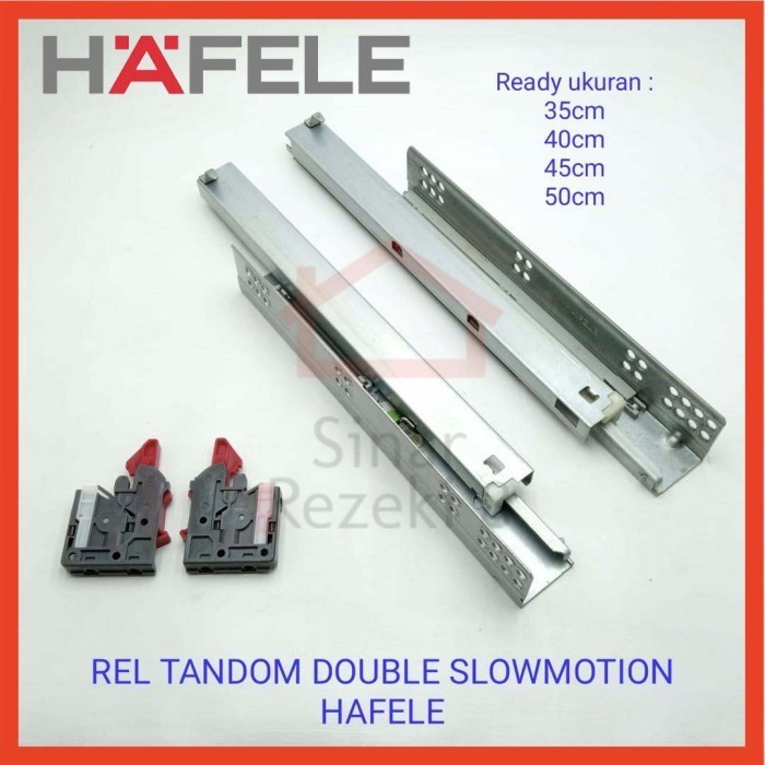 Tandem Hafele Drawer Rail 45 cm Slow Motion Clip On Double Soft Close ...