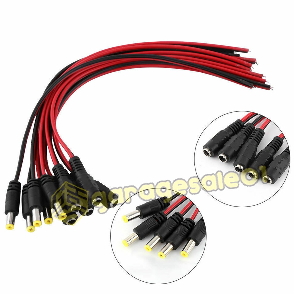 DC Power Plug Wire 5 Pairs Male+Female | Shopee Philippines