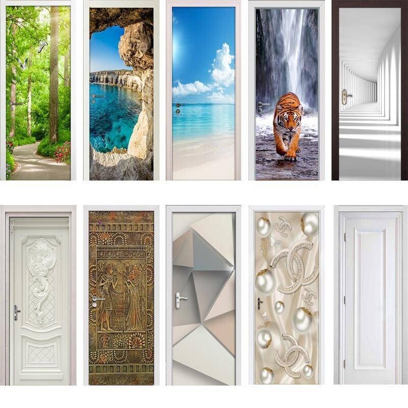Custom Door Sticker Home Decor Door Wrap Wall Sticker Mural Wallpaper ...