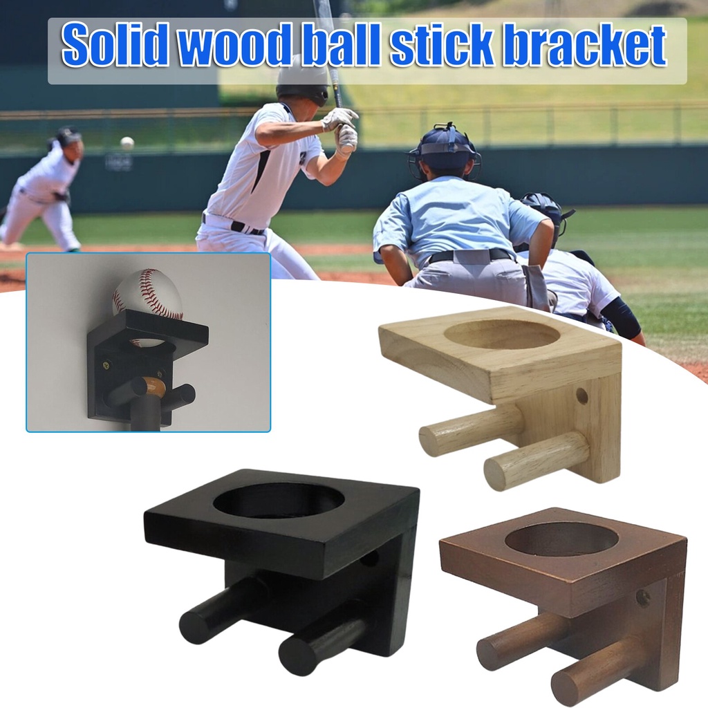 Baseball Bat Wall Mount Display Wood Baseball Bat Holder Horizontal Display Rack For Softball