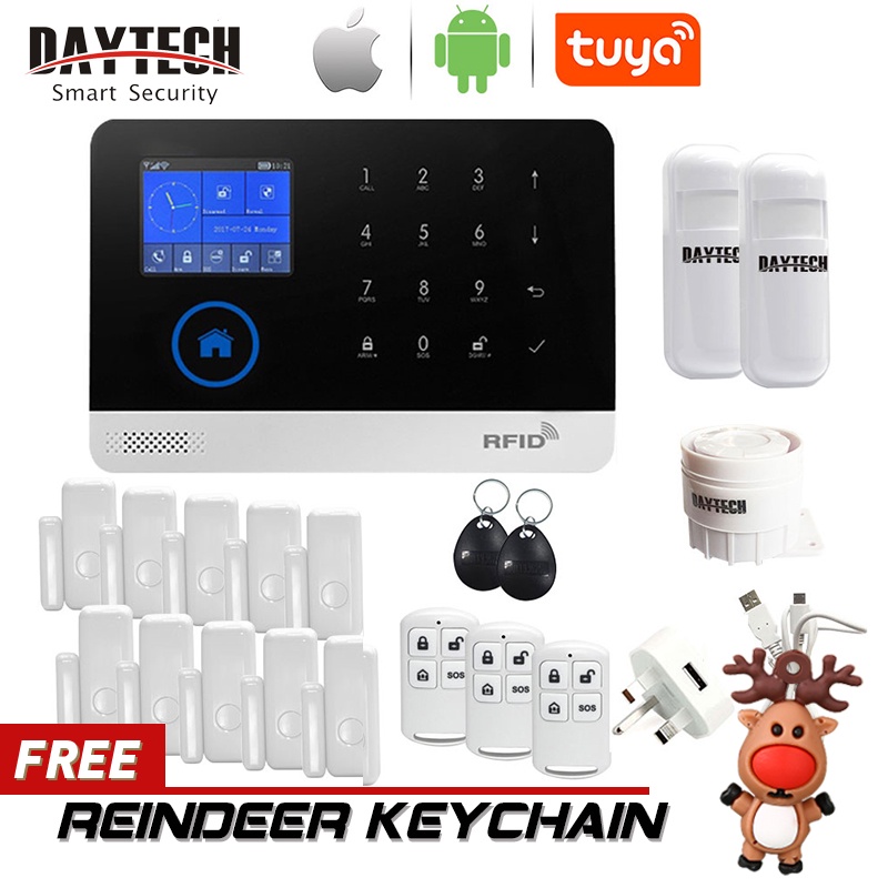 Ex J Daytech Wifi Gsm Alarm System With Door Sensor Motion Detector