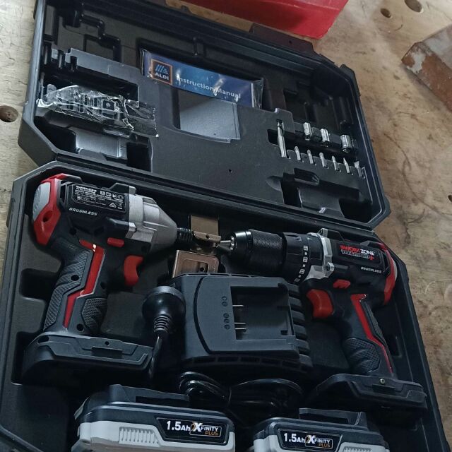 Workzone Cordless Brushless Hammee Drill and Impact Driver Kit Shopee Philippines