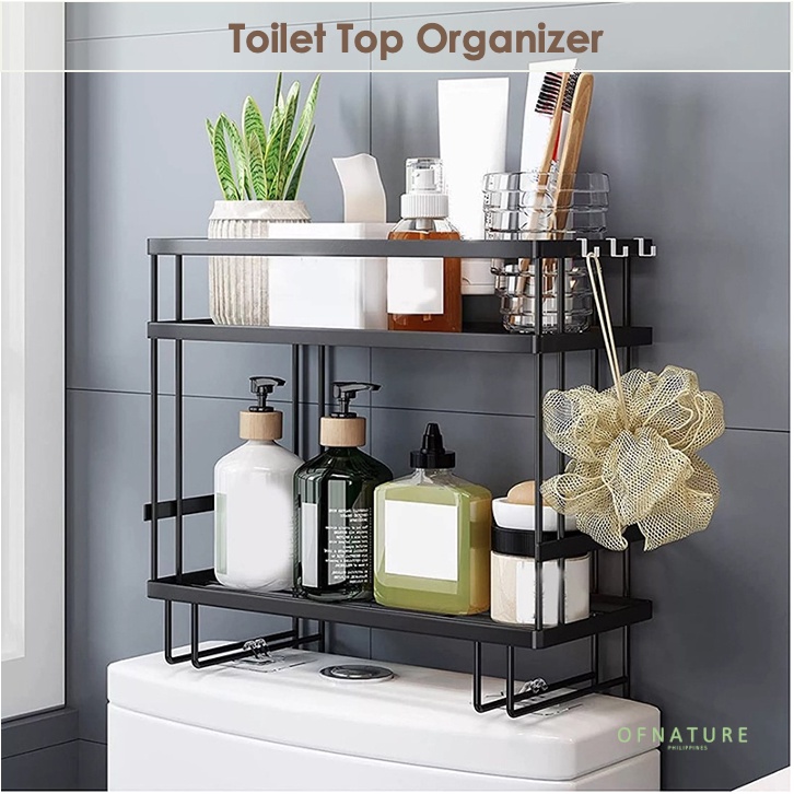 OFNATURE 2 Layer Over Toilet Tank Storage Rack Bathroom Organizer Shelf