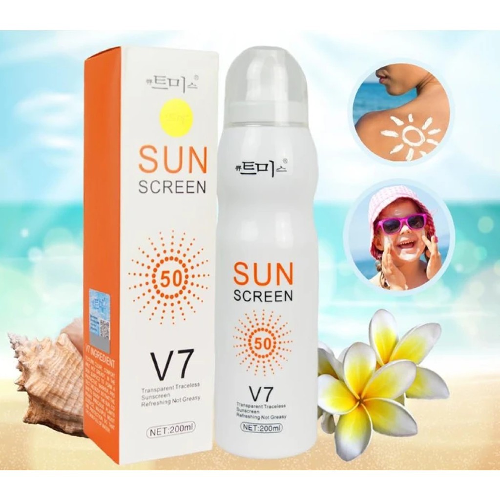 V7 Korean Sunscreen Spray Lotion SPF50 Instant Whitening 200ML | Shopee ...