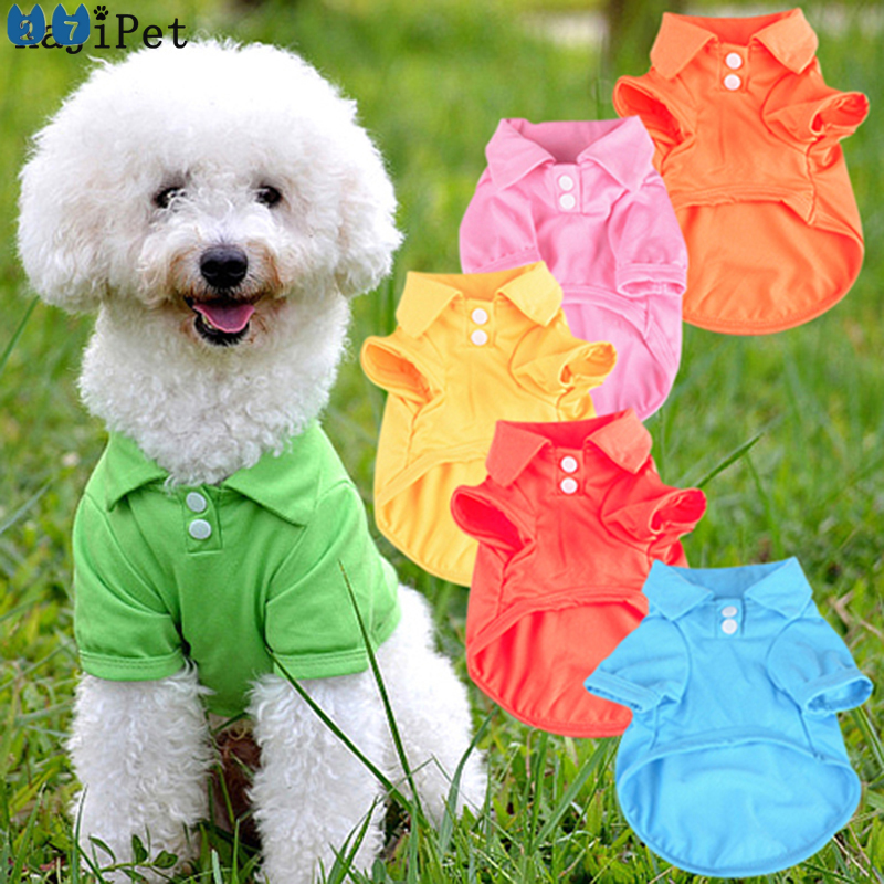 『27Pets』Pet Small Dog Clothes Poloshirt Dog Clothing Summer Solid Soft ...