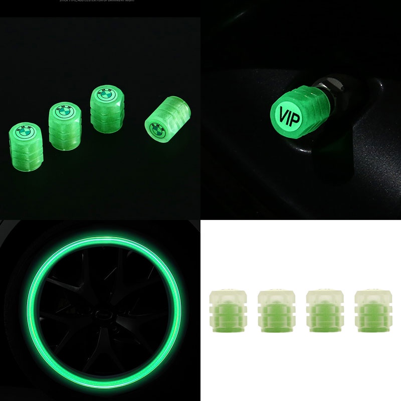 4pcs Luminous Valves Caps Upgrade Tire Hub Wheel Lights