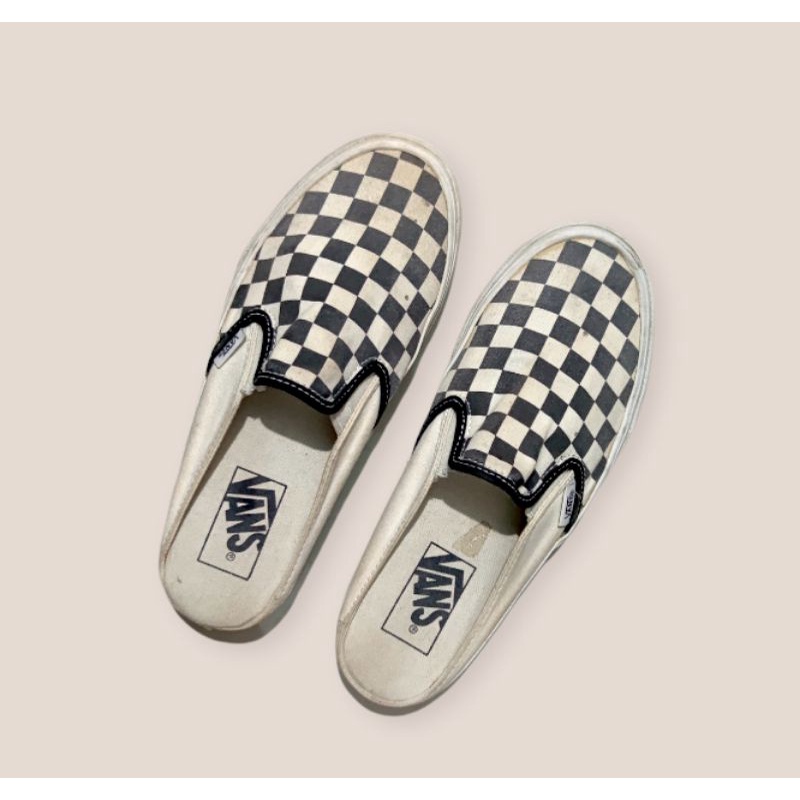 Vans mule outlet checkerboard