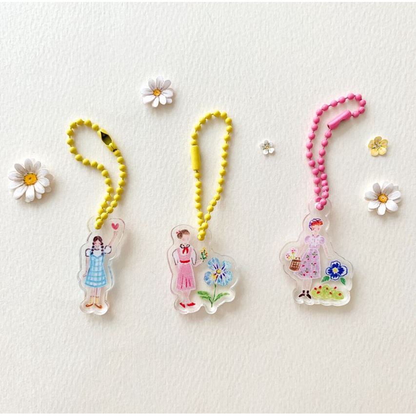 Vintagegirl Acrylic Keychains 3 types of Lovely girls | Shopee Philippines