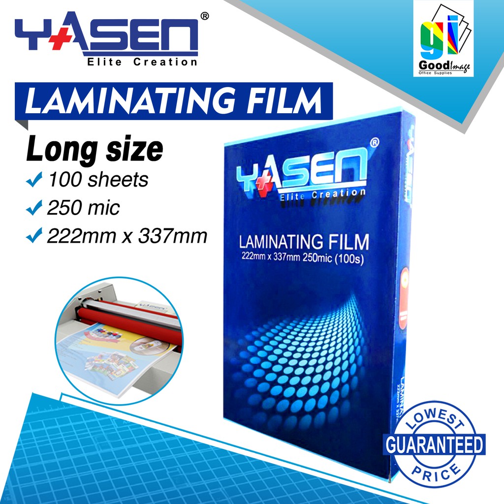 Yasen Laminating FILM (Long) 250 Microns 222mm x 337mm Shopee Philippines