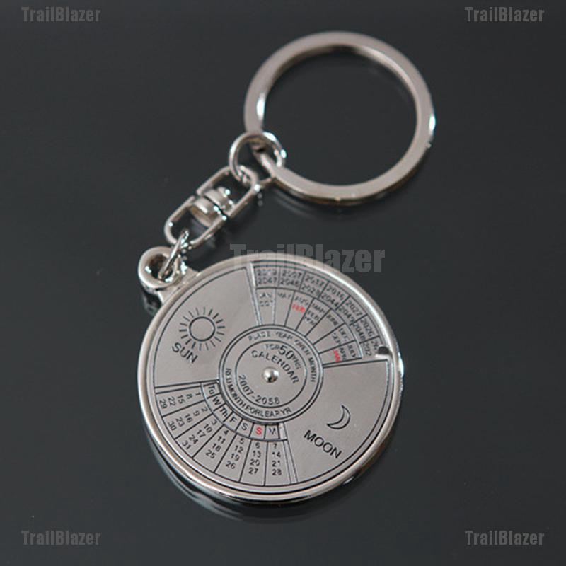 50 Year Calendar Key Chain Keyring Keyfob Alloy Ring Compass Shopee