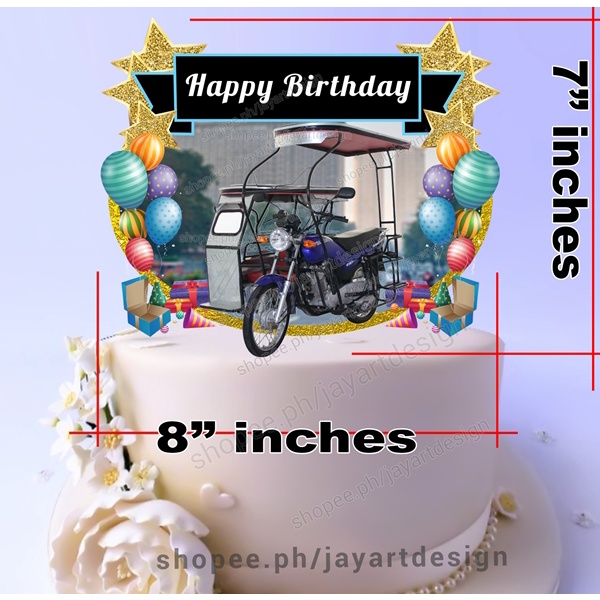 Tricycle Motor Motorcycle Driver Cake Topper (with Name of Celebrant Optional Shopee Philippines
