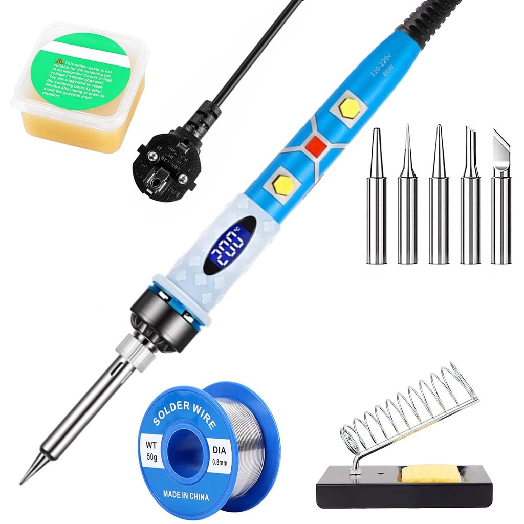 Soldering Iron Kit, 80W Digital LCD Soldering Gun, Adjustable