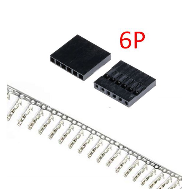 6p Dupont Black Housing 2.54mm jumper wire Cable + Female Connector ...