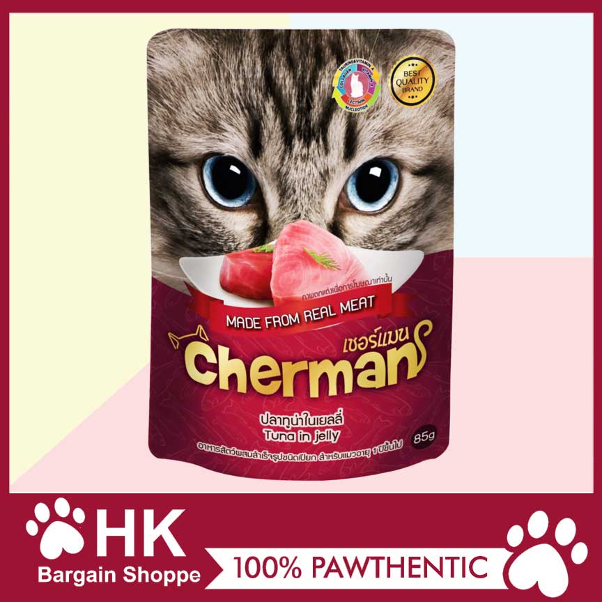 Cherman Tuna Flavour Wet Cat food in Pouch Imported from Thailand Halal