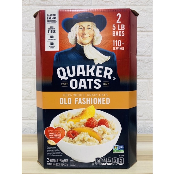 Quaker Oats, old fashioned, 2 5 lb. bags, 110+ servings 10-lb | Shopee ...