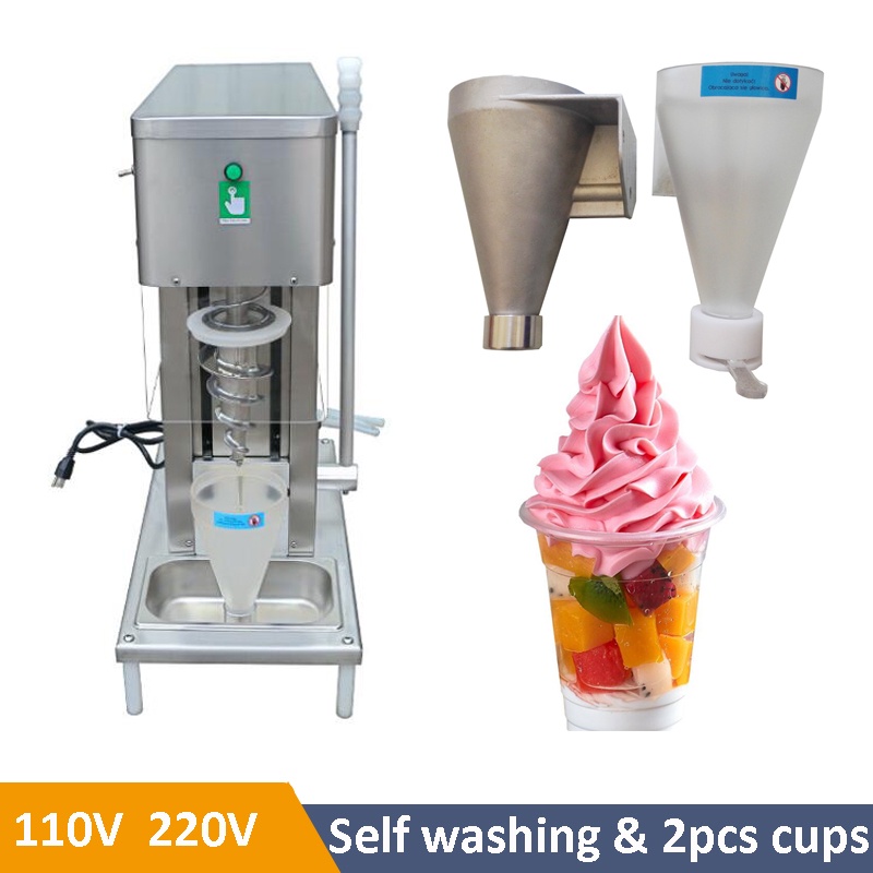 110V 220V Stainless Steel Cup Swirl Drill Yogurt Real Fruits Ice Cream