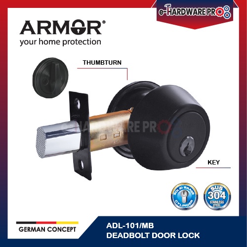 Armor ADL-101 Thumbturn Key Deadbolt Lock Door Lock Set Key Lock Key ...