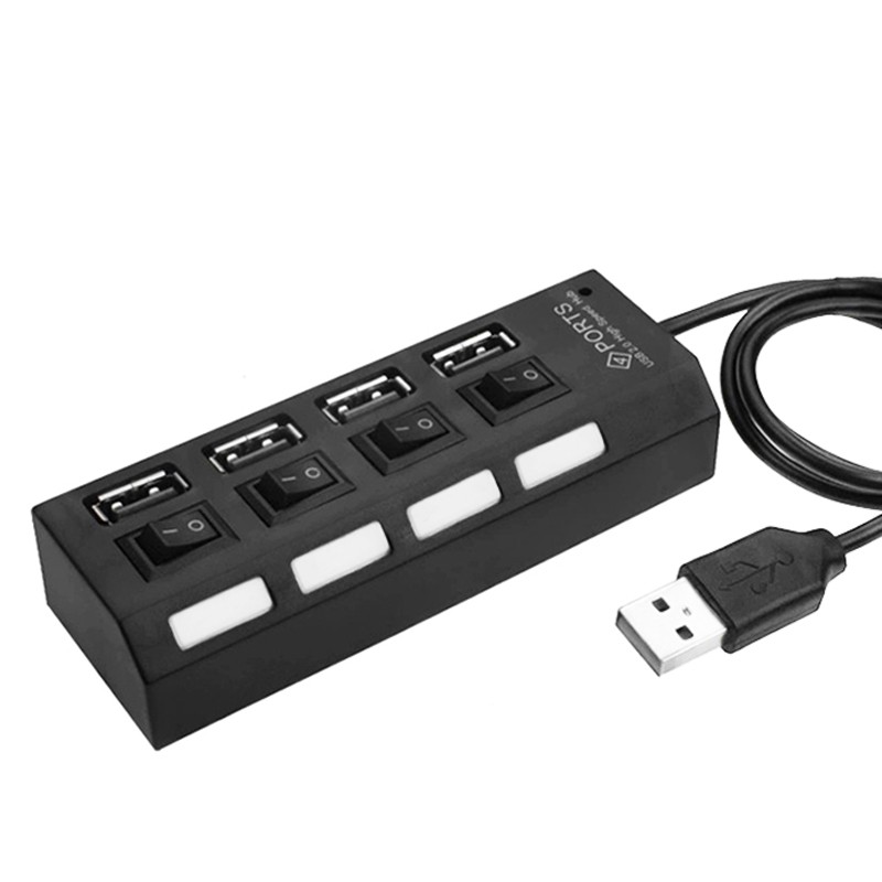 4 USB Port Hub High Speed USB 2.0 Hub USB Splitter with | Shopee ...