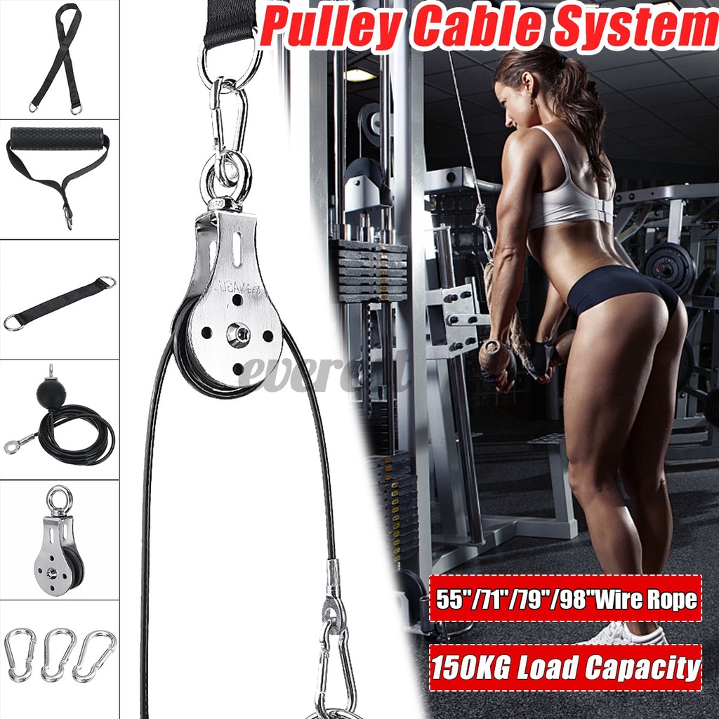 Diy Fitness Pulley Cable Machine Attachment System Arm Biceps Triceps Blaster Hand Strength 0155