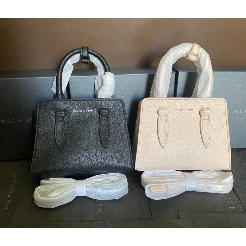 Charles Keith Double top handle Structured bag Shopee Philippines