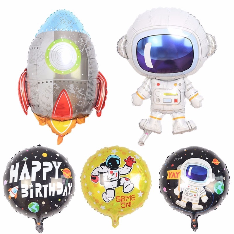 Outer Space Astronaut Rocket Ship Foil BalloonsScience Fiction Theme ...