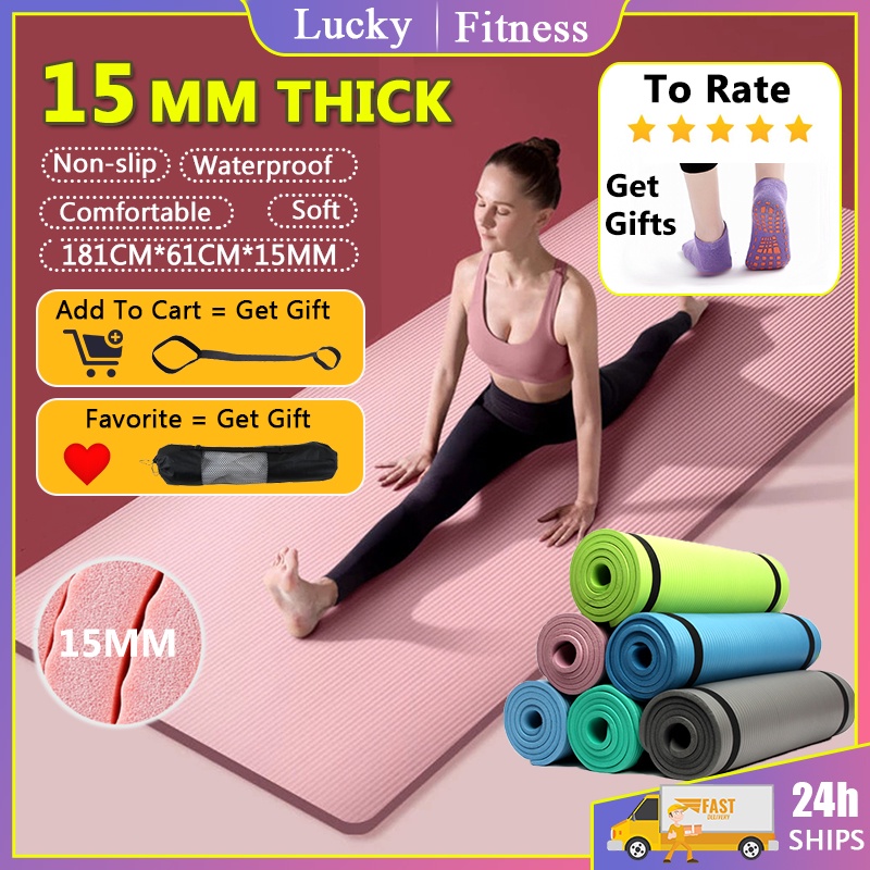 20mm Nbr Yoga Mat Non Slip Thick And Soft Comfortable For Exercise Shopee Philippines