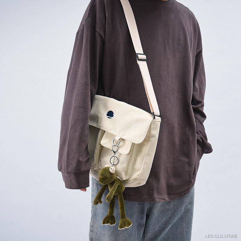 ۞∋◊Shoulder bag men s tide brand Japanese casual canvas shoulder