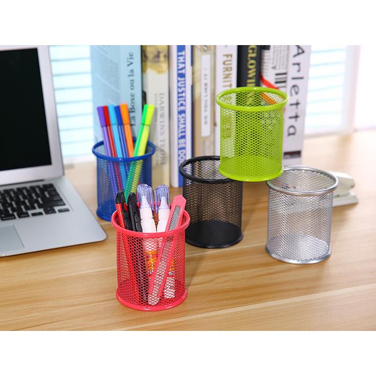Round/Square Office Pen Container (Metal Mesh) | Shopee Philippines