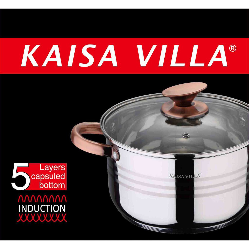 Kaisa Villa 7 Piece Stainless Steel Induction Cookware Set Shopee